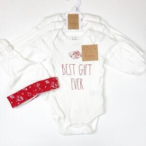 Rae Dunn | 4pc Onesie Set NWT | 3-6 Months